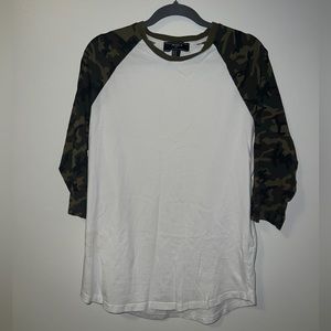 Camouflage Sleeve Baseball Tee